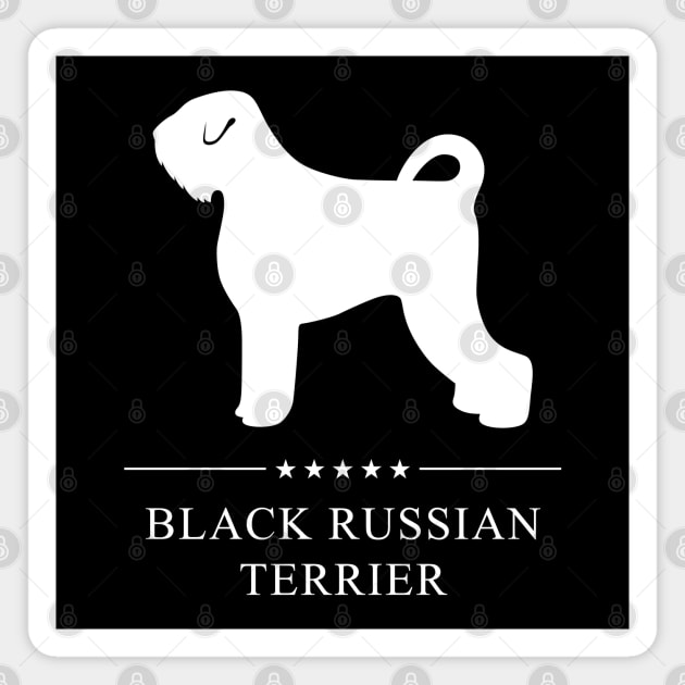 Black Russian Terrier Dog White Silhouette Magnet by millersye